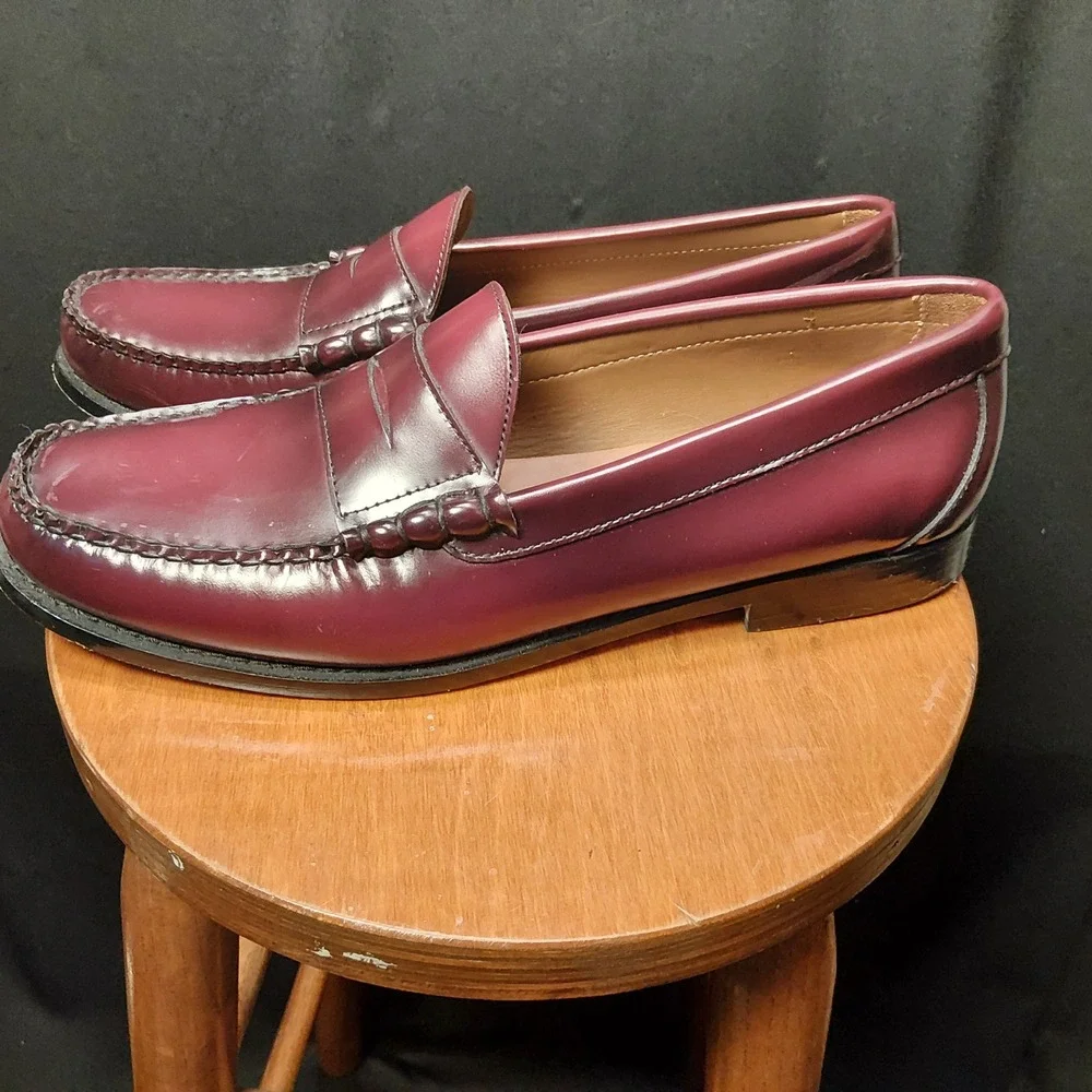 J.Crew Camden Penny Loafers Mens 13 Bordeaux Burgundy Leather BS114
